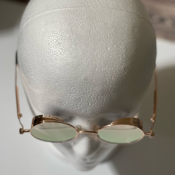 Steampunk Retro Gothic Vintage Colored Metal Round Circle Frame Sunglasses - Picture 4 of 7